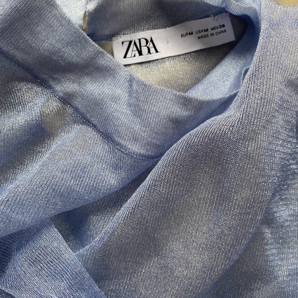 SALE: ZARA sheer with puffed long sleeves